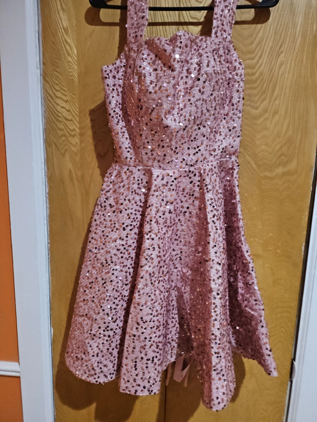 Sparkly Pink Sequin Dress with Bow