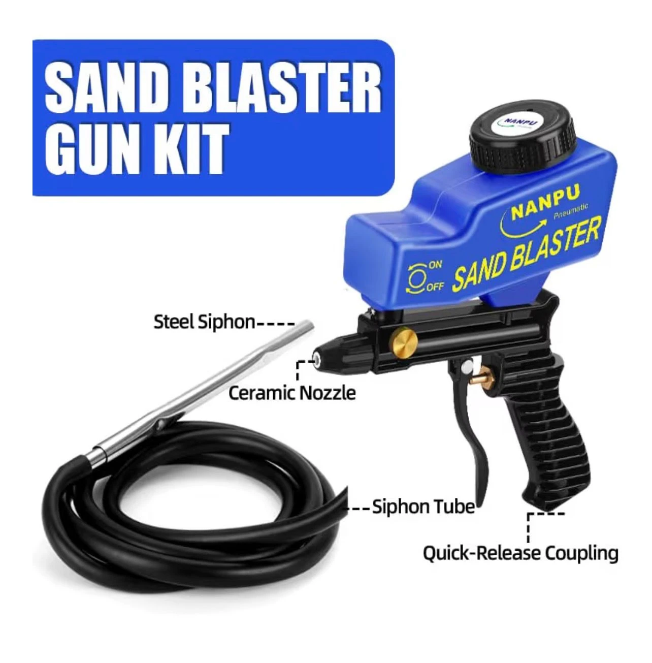 NANPU Pneumatic Sand Blaster Gun Kit with Accessories - photo 3