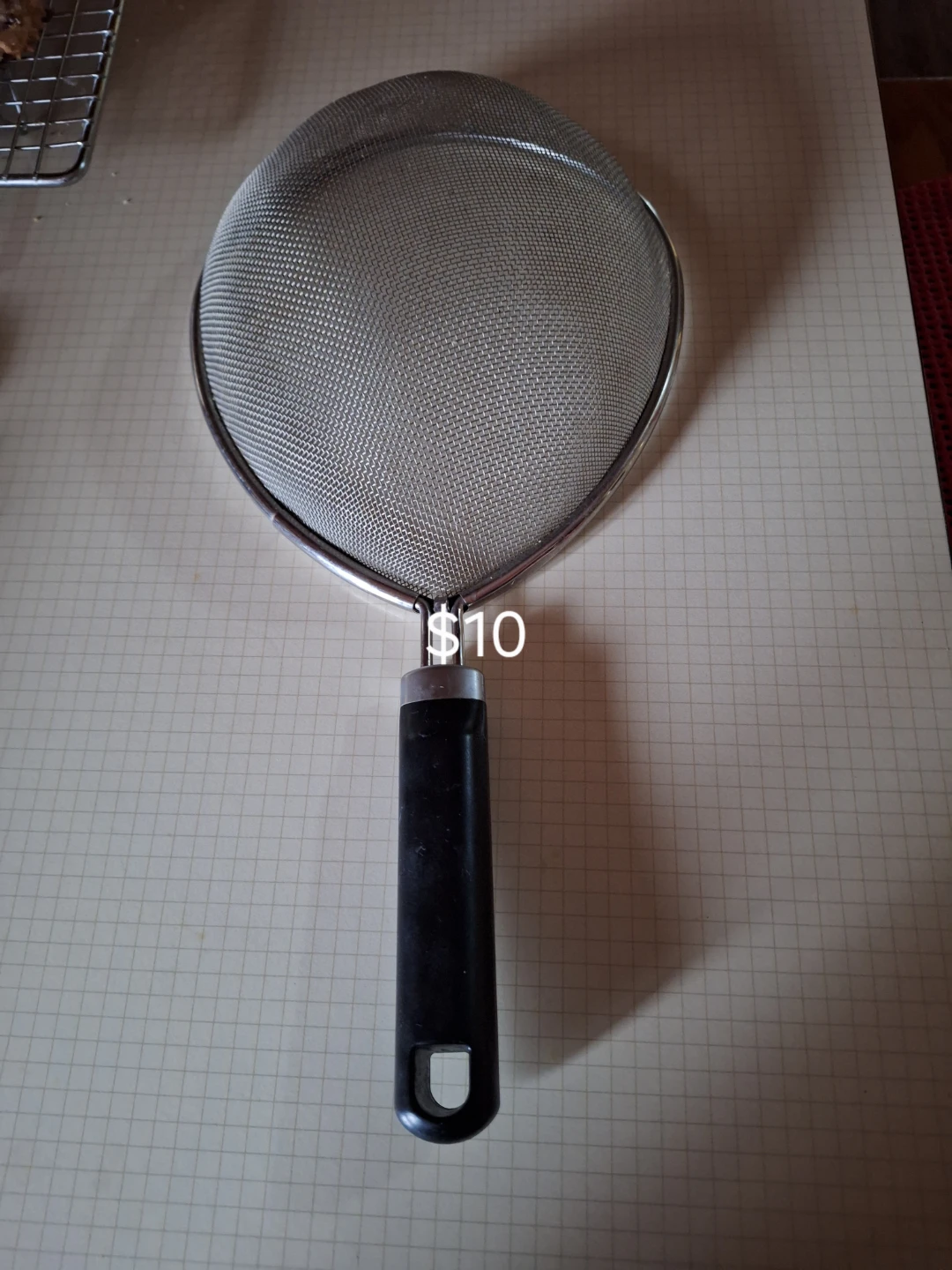 Stainless Steel Mesh Strainer with Black Handle