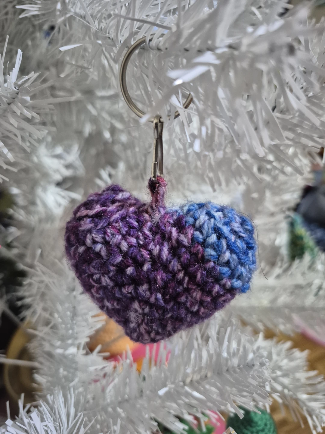 Handmade Crocheted Heart Keychain - photo 2