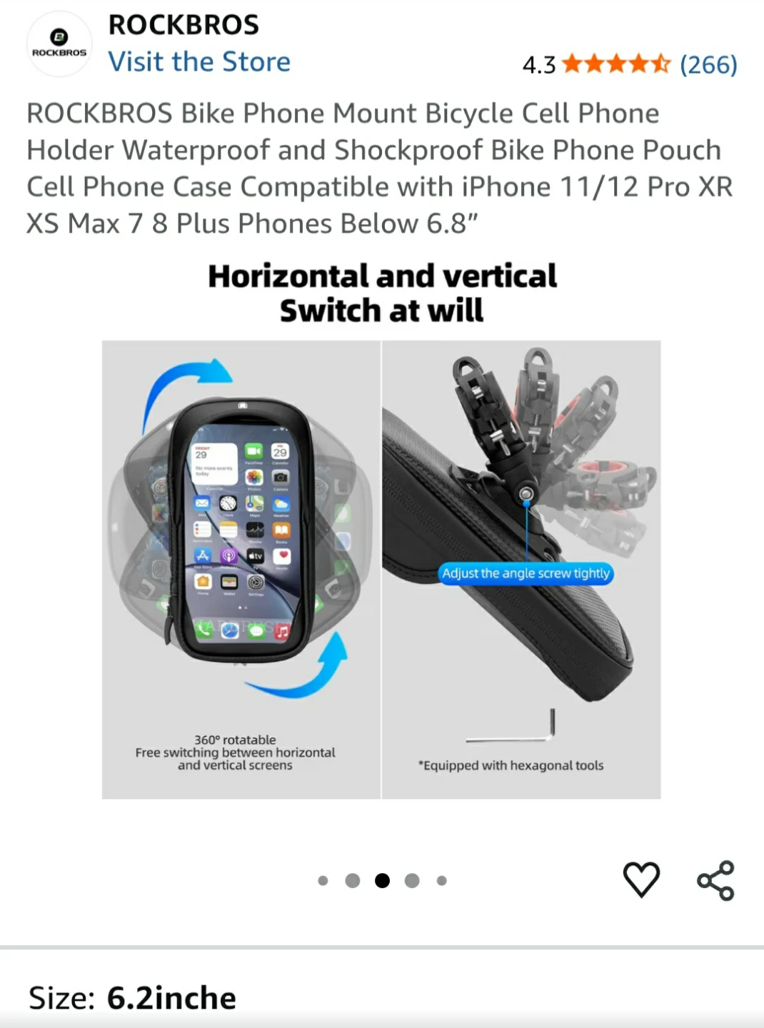 ROCKBROS Bike Phone Mount Holder - Waterproof & Shockproof - photo 3
