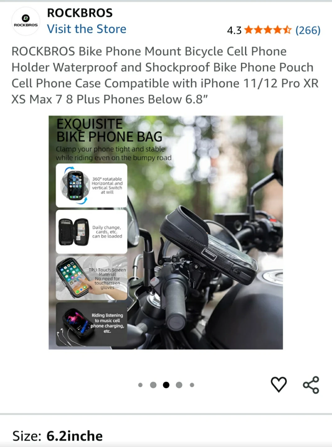 ROCKBROS Bike Phone Mount Holder - Waterproof & Shockproof - photo 4