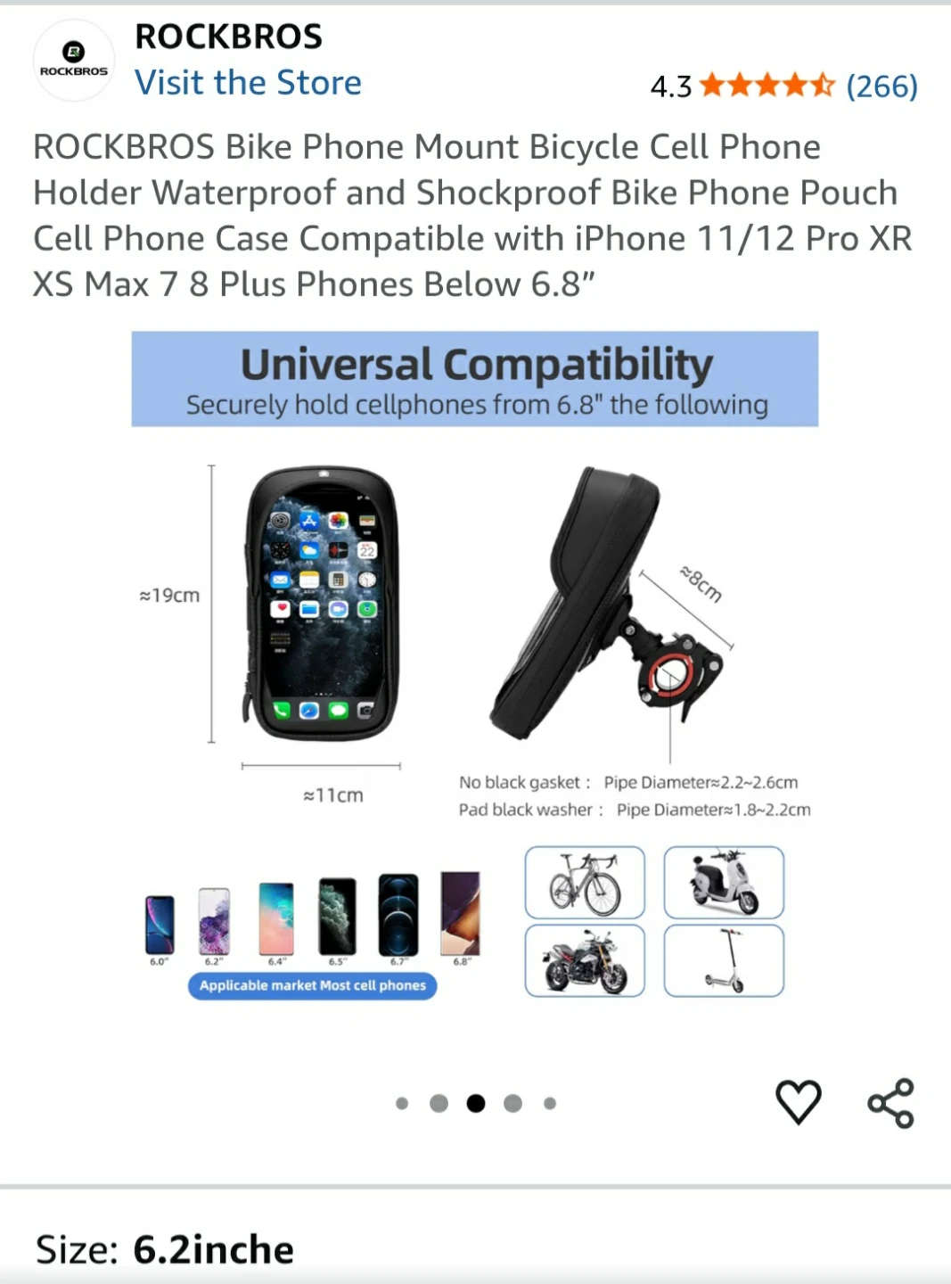 ROCKBROS Bike Phone Mount Holder - Waterproof & Shockproof - photo 5