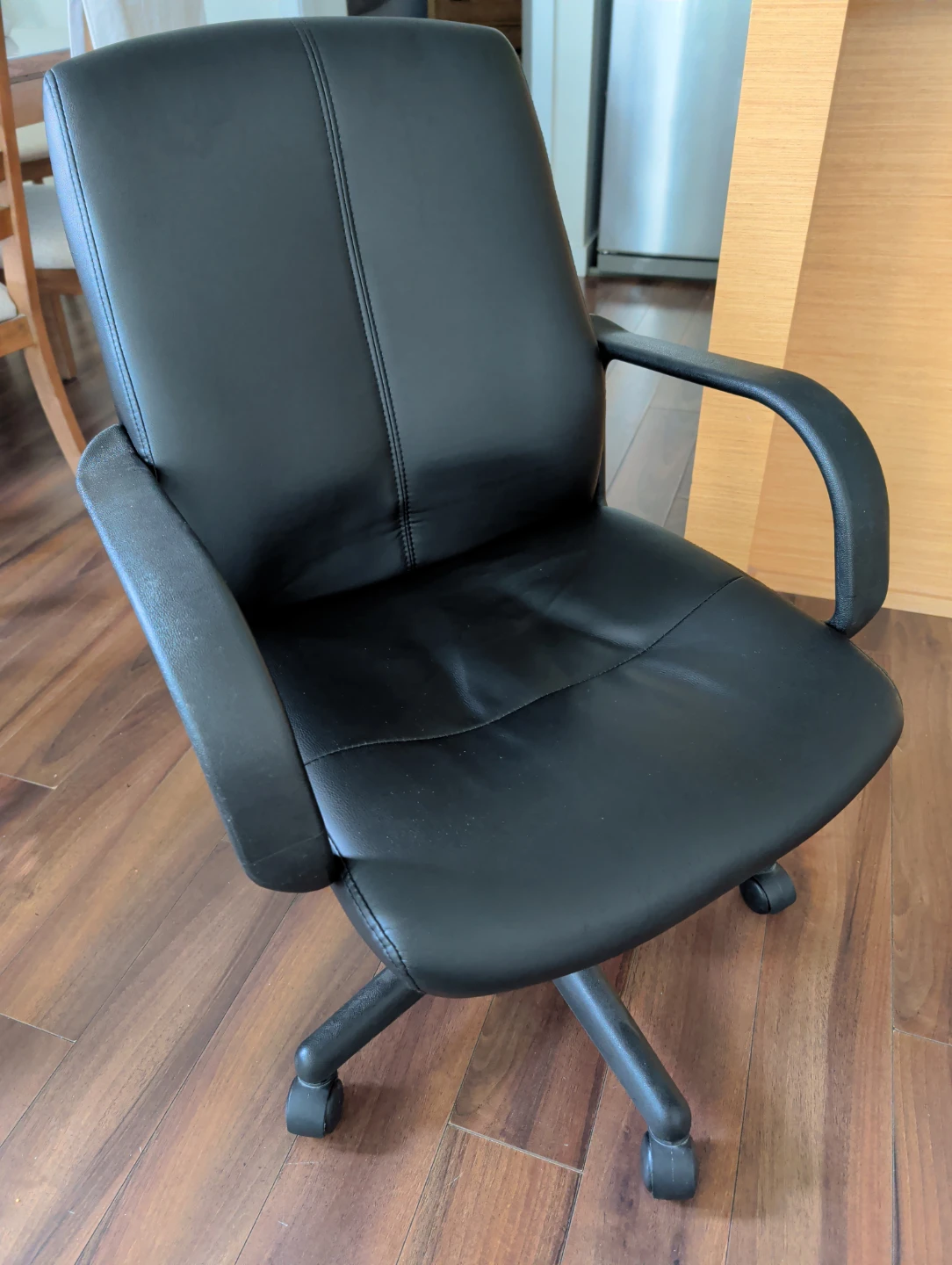 Black Faux Leather Office Chair