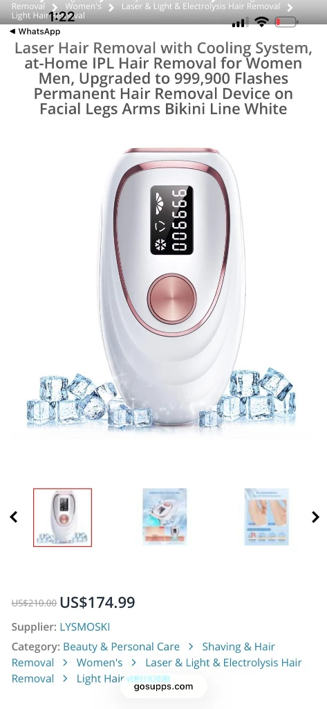IPL Hair Removal Device with Cooling System - White