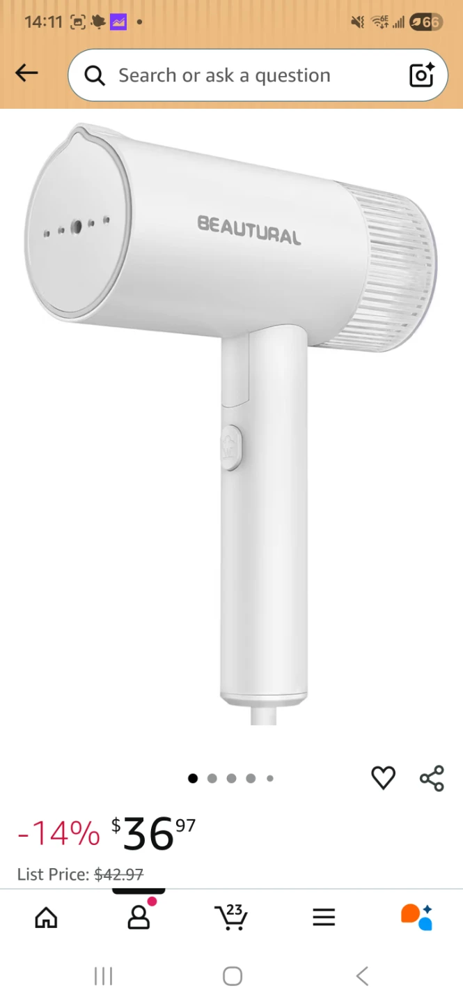 BEAUTURAL Handheld Clothes Steamer - photo 4