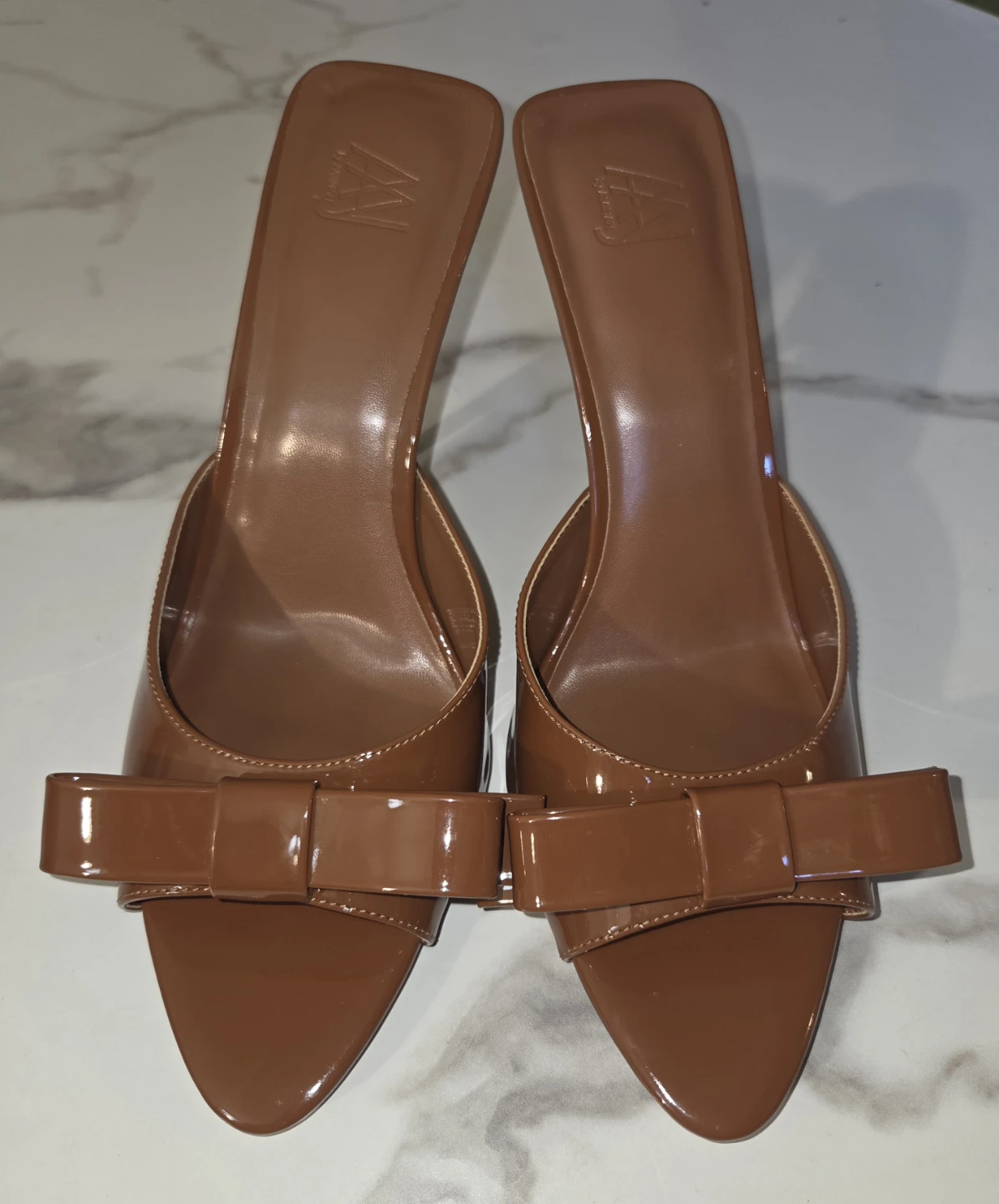AAJ by Aminah Women's Giselle Bow Mule Dress Shoes - Brown - photo 4