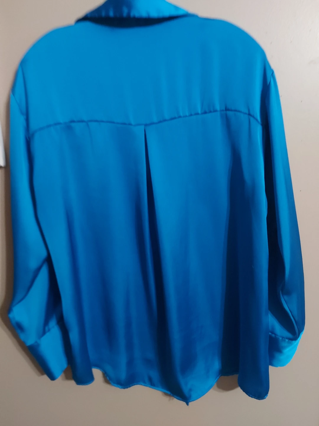 ZARA Blue Satin Button-Up Shirt - photo 2