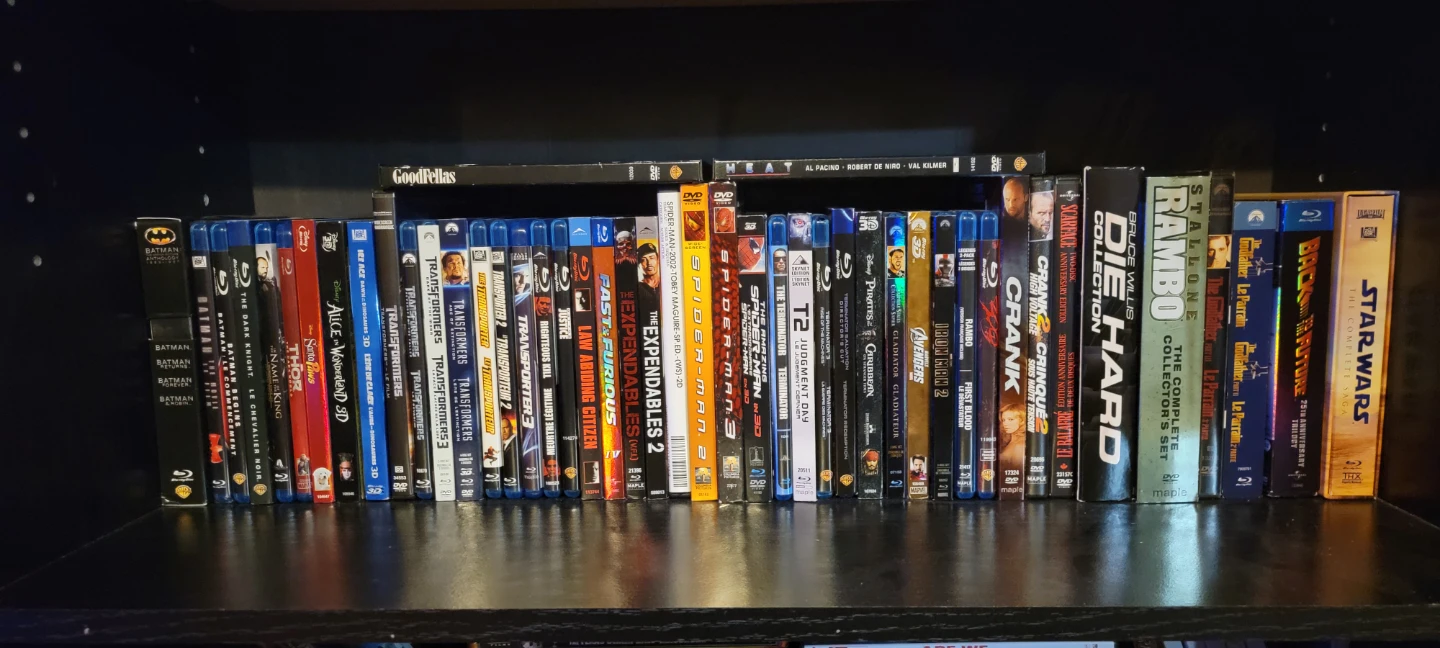 Collection of DVDs and Blu-rays