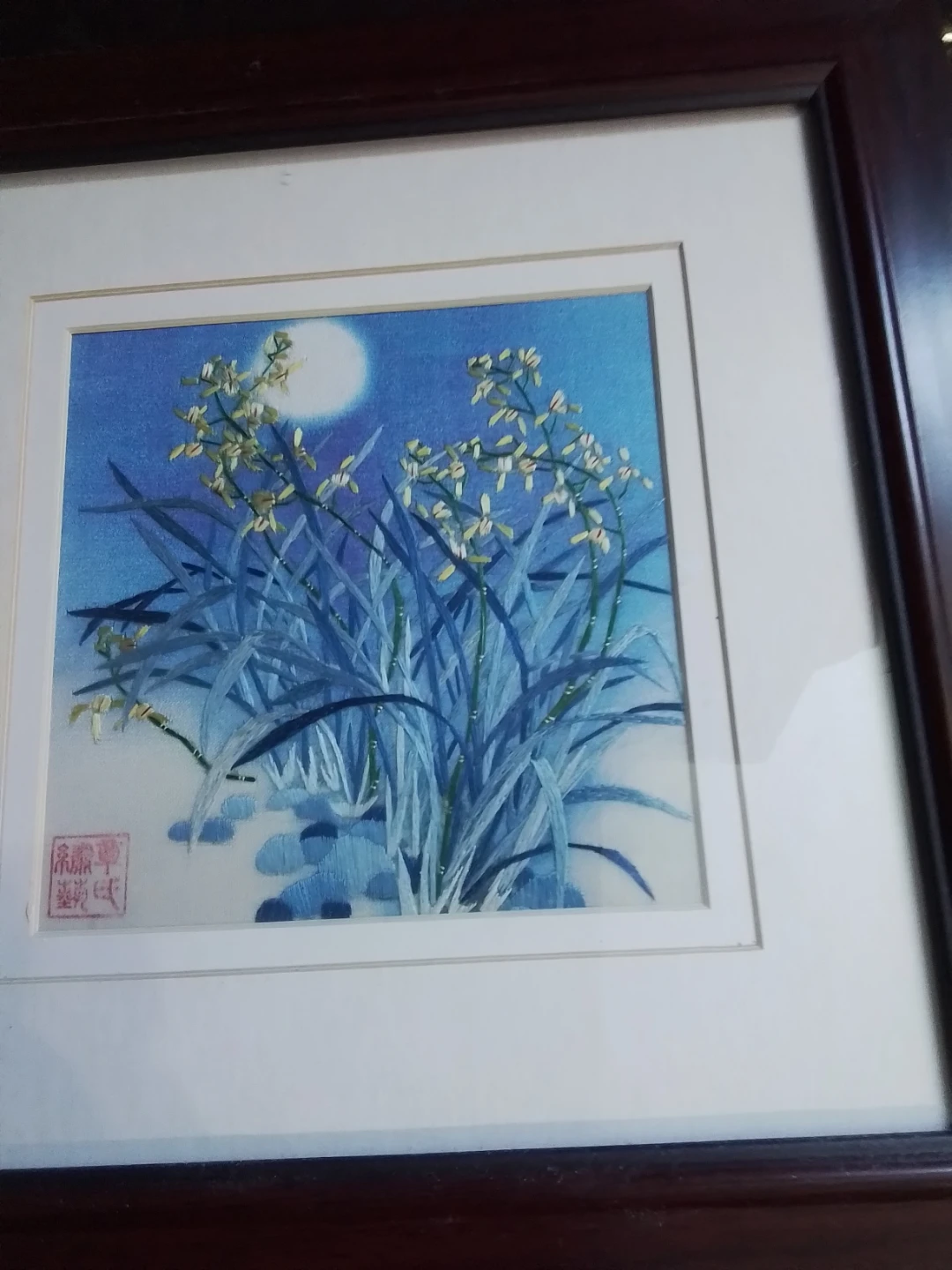 Cuì Píng "Yellow Orchids Shining Under the Blue Moon" 9.25x9.25