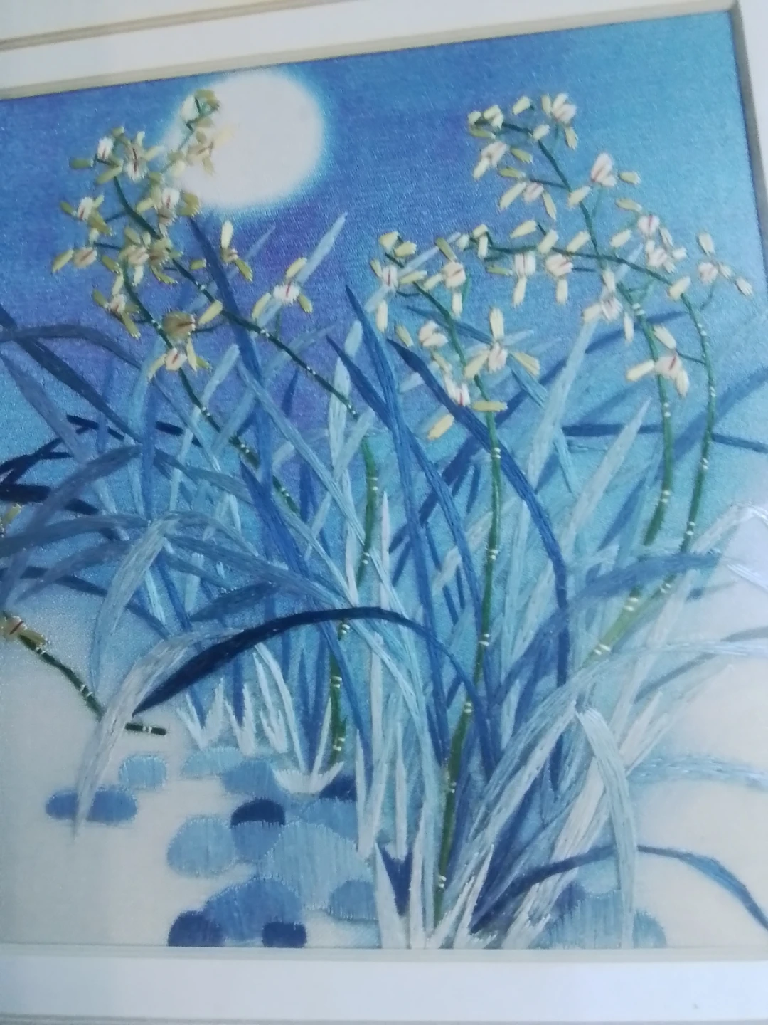 Cuì Píng "Yellow Orchids Shining Under the Blue Moon" 9.25x9.25 - photo 3