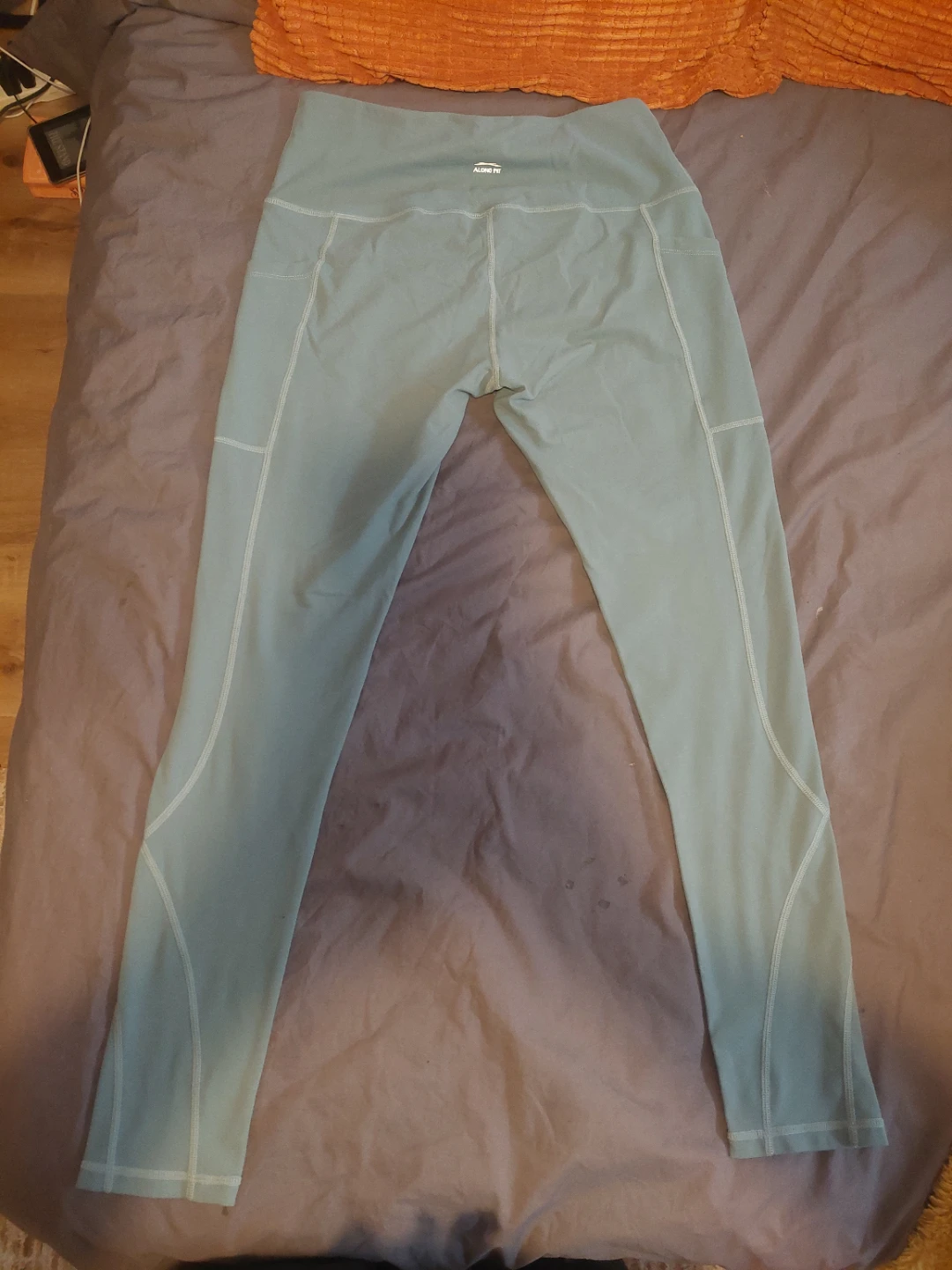 Light blue high-waisted leggings - photo 2