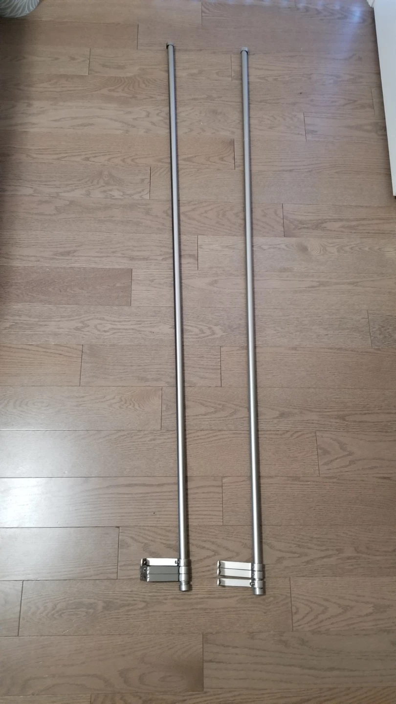 Silver Telescopic Curtain Rods (2)
