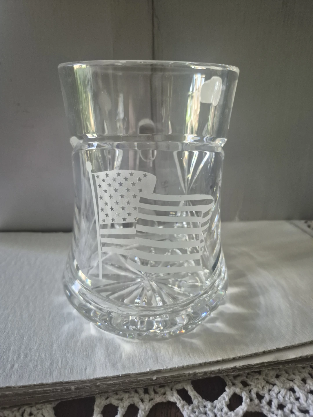 Julia Crystal Glass Mug with American Flag Design - photo 2