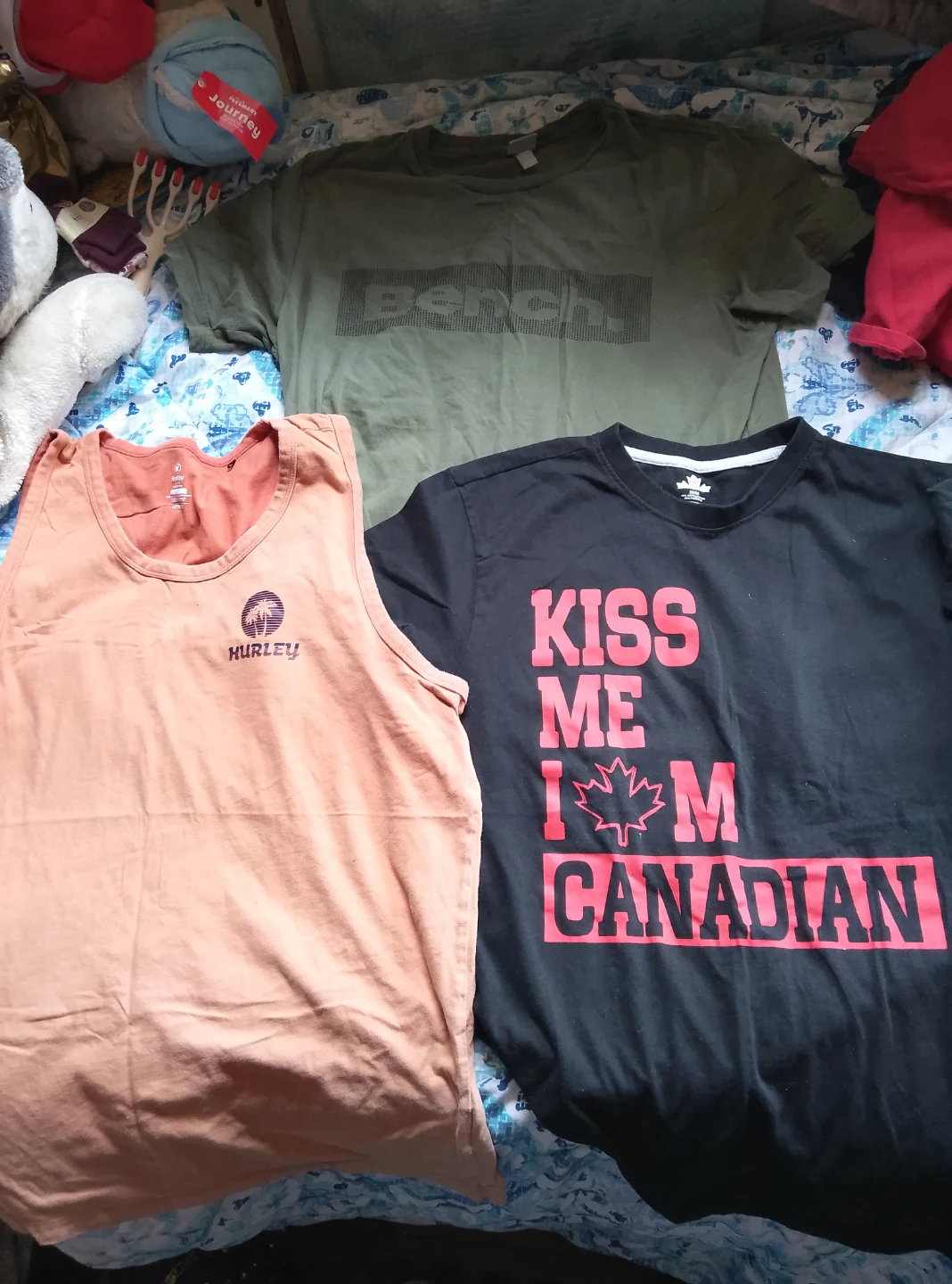 Bench, Hurley, and Canadian T-shirts