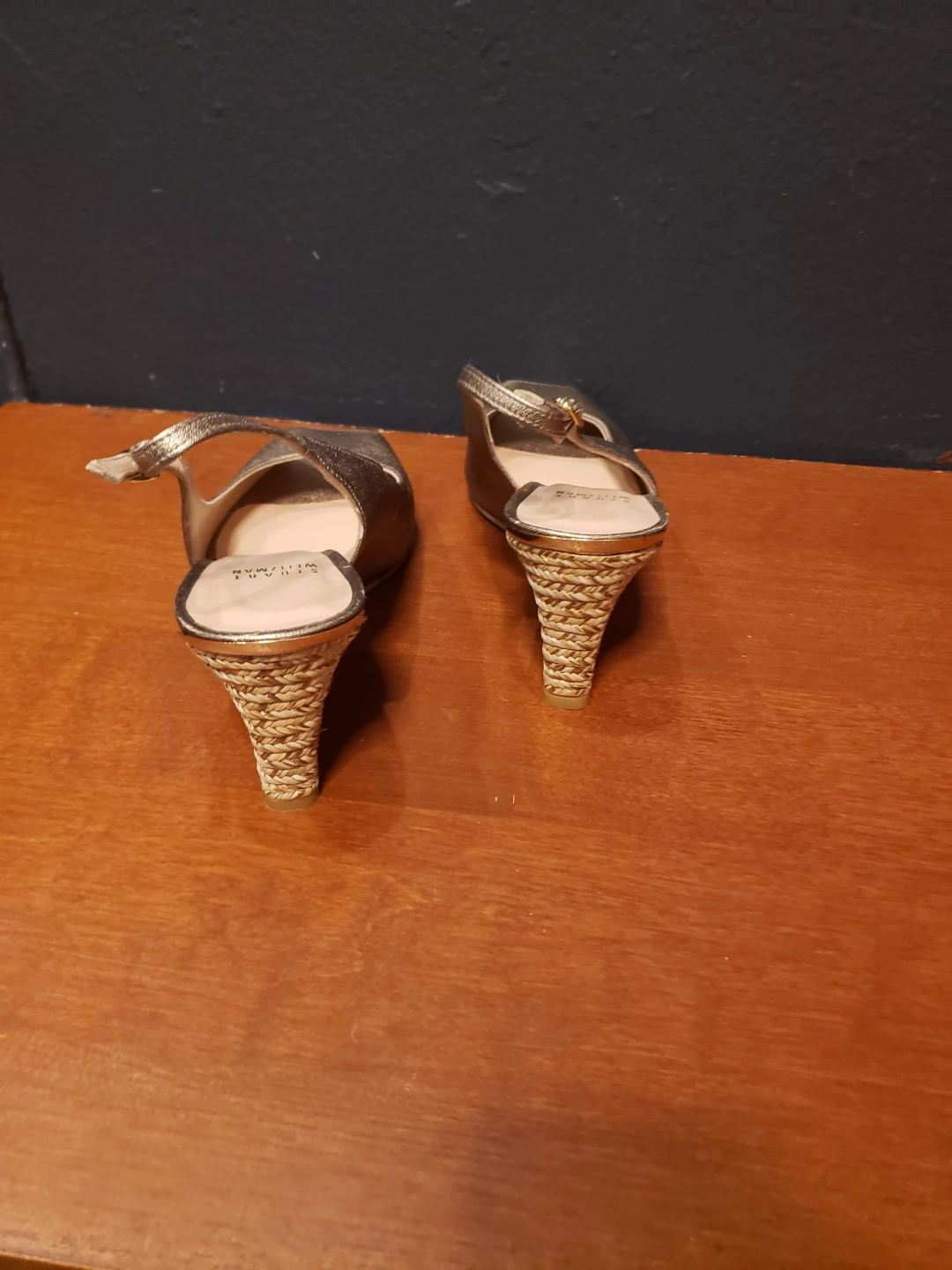 Stuart Weitzman Bronze Peep-Toe Wedge Sandals - photo 2