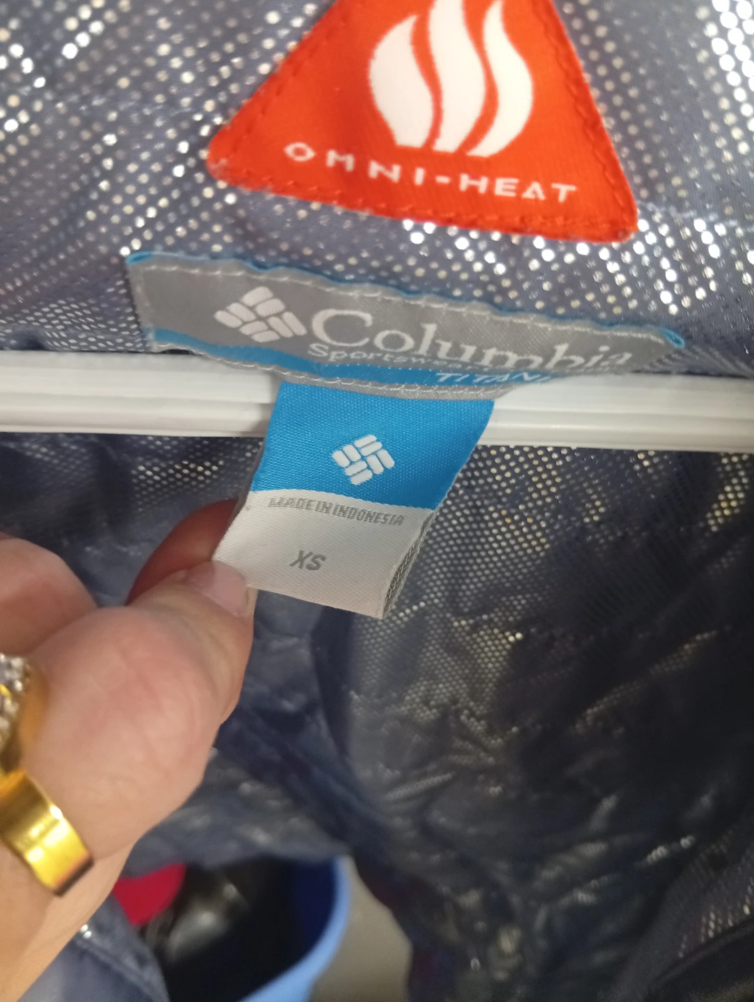 Columbia Omni-Heat Lightweight Hooded Jacket XS Blue - photo 3