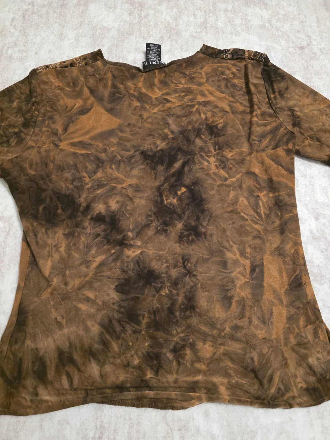 MIXXIT Tie-Dye Long Sleeve Top with Beaded Neckline - photo 2