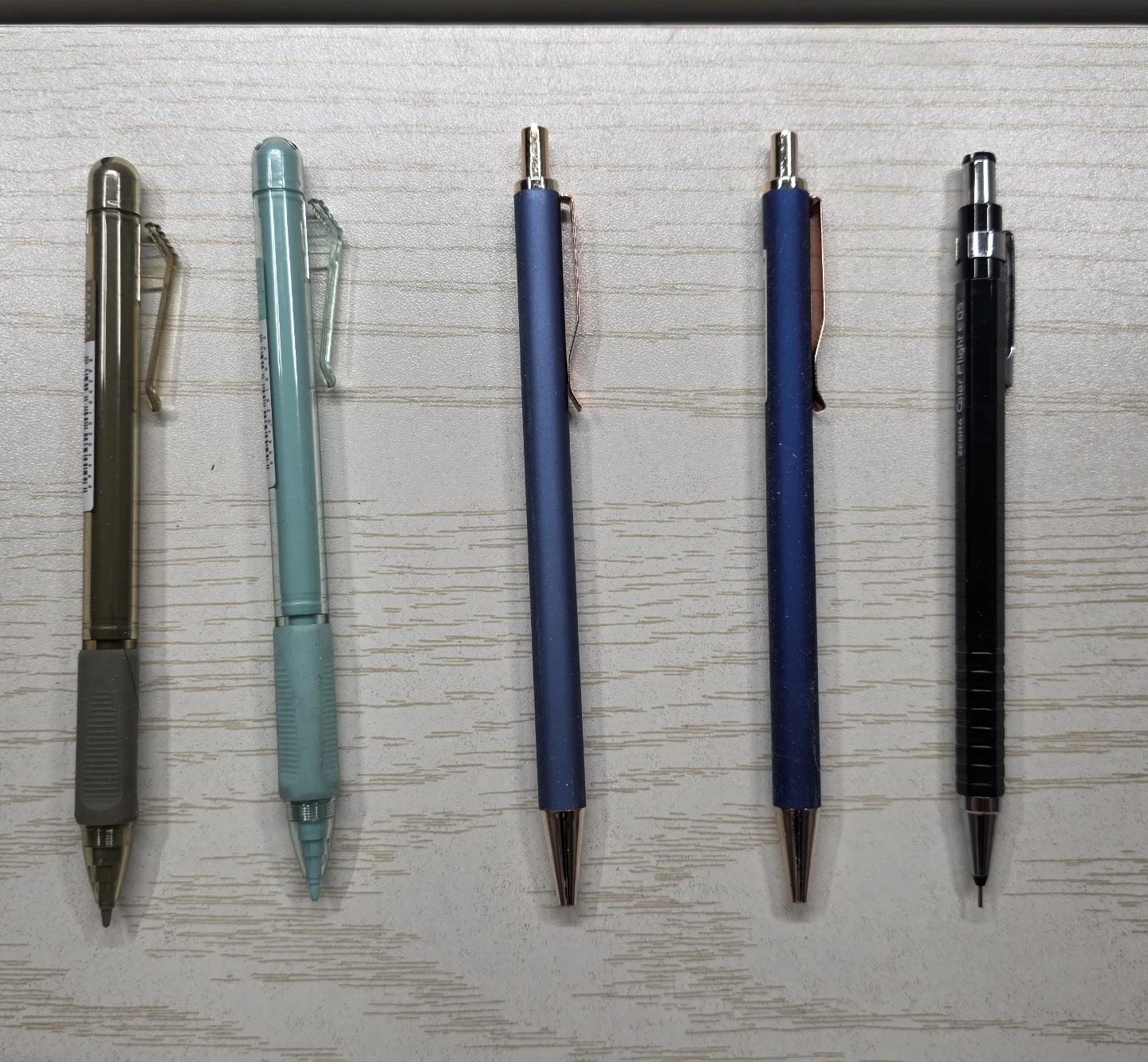 Blue machinical pencil set