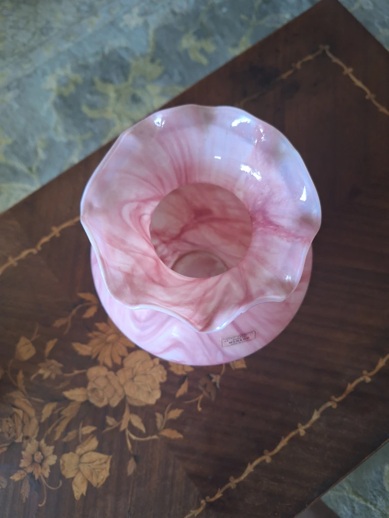 Murano Swirl Glass Vase Pink - photo 2