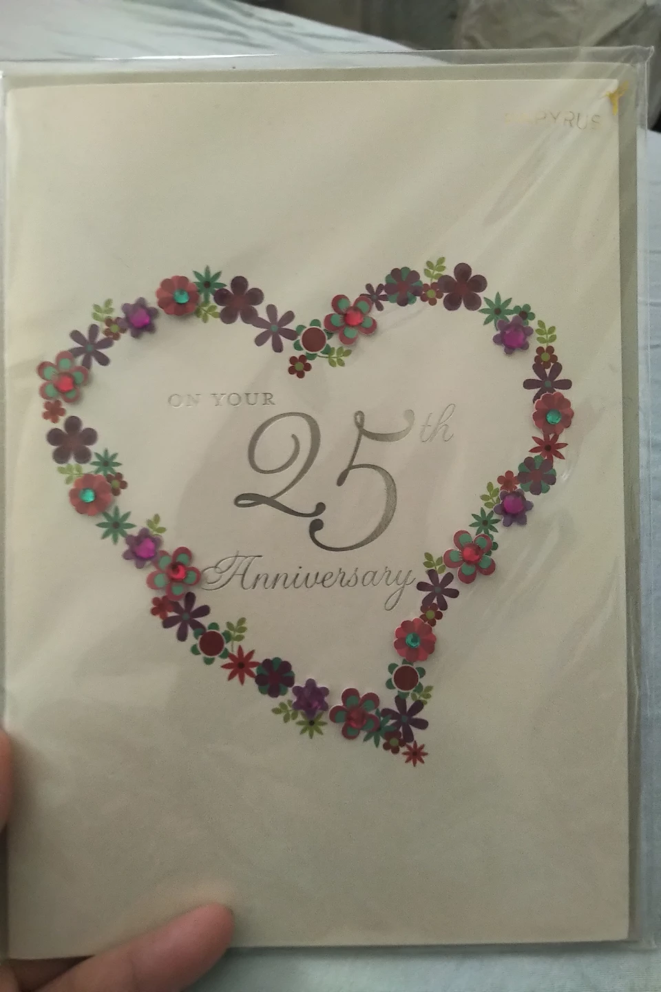 Free 25th Anniversary card (new, unused)