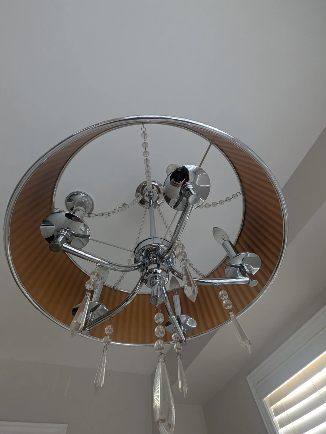 Chandelier with Pleated Shade and Crystal Accents - photo 2