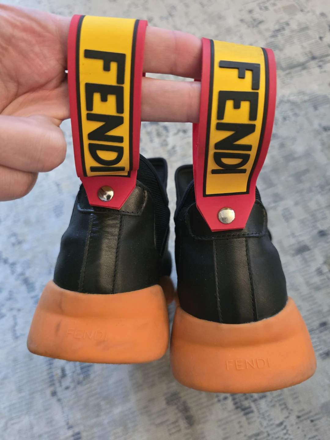 Fendi Black and Orange Sneakers - photo 3