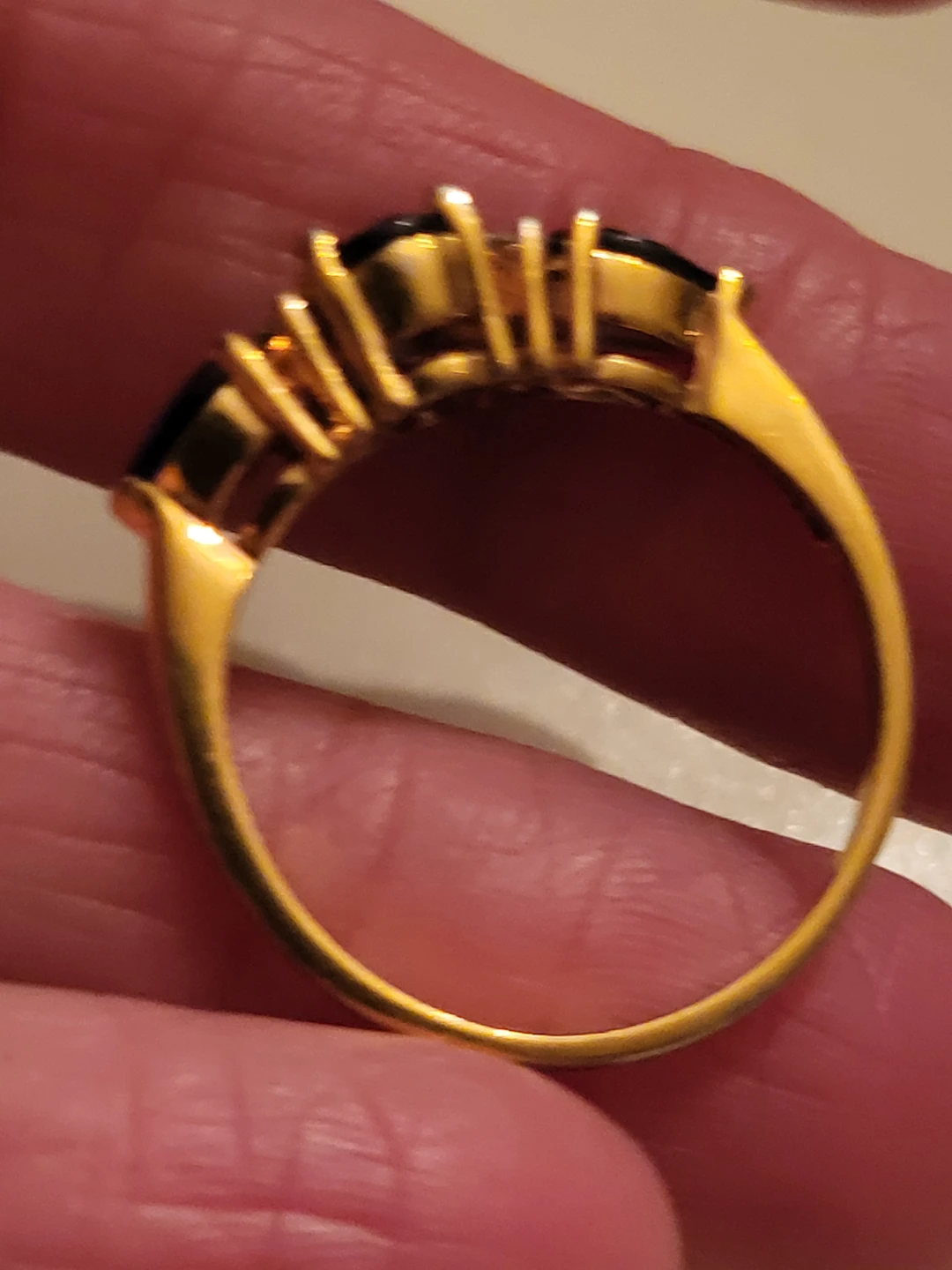 Gold Plated Blue Stone and CZ Ring - photo 4