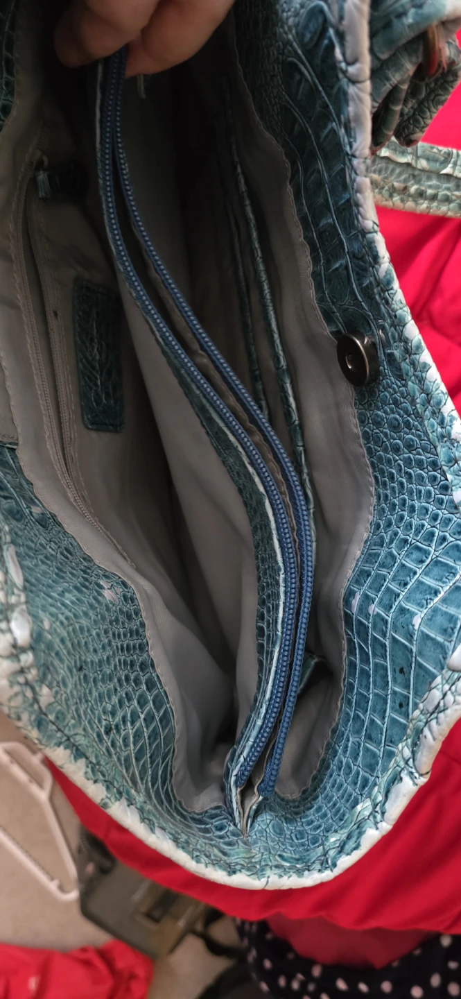 Teal Faux Croc Textured Handbag/purse - photo 2