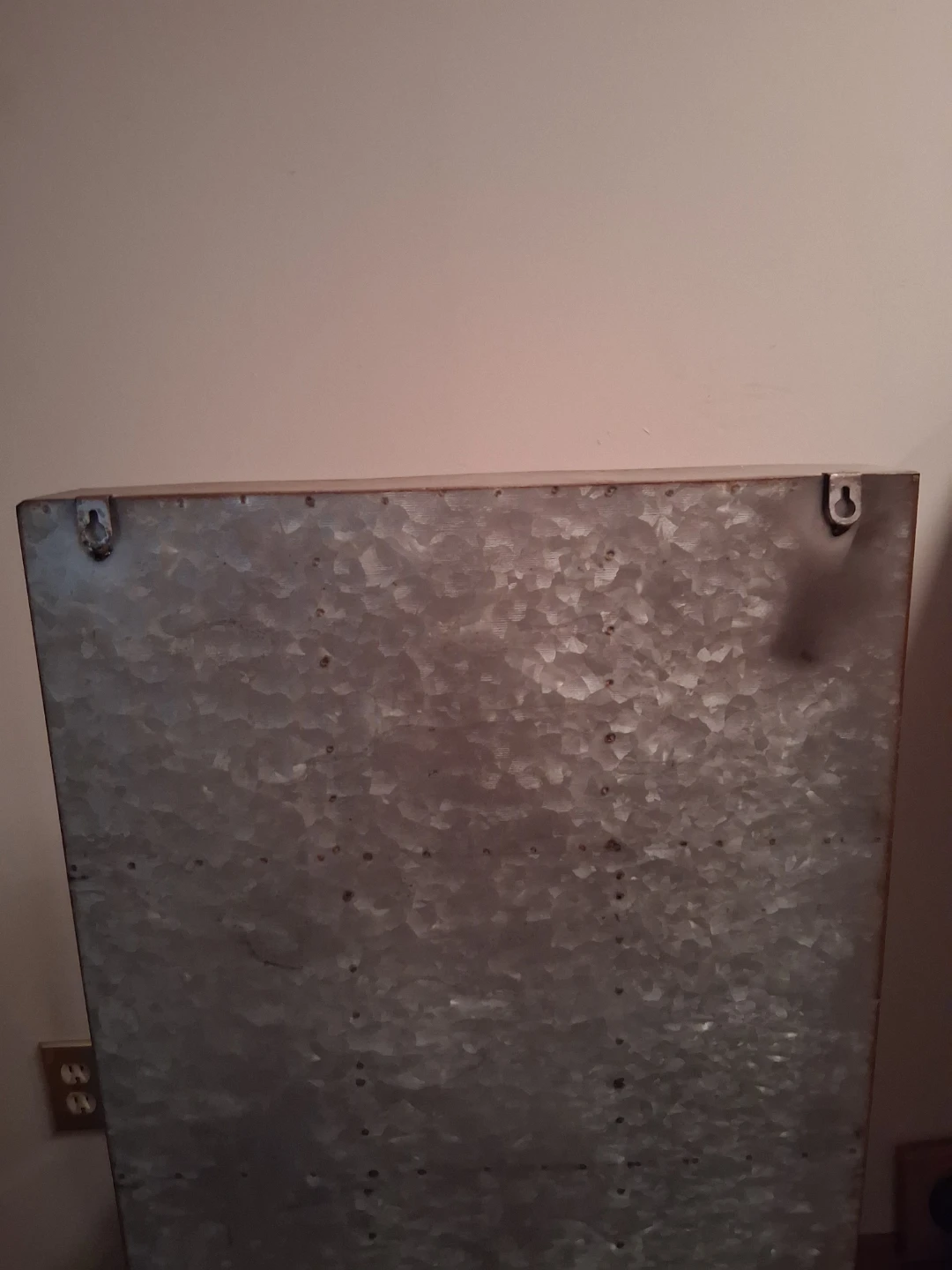 Galvanized Metal and Wood Wall Organizer Shelf - photo 3