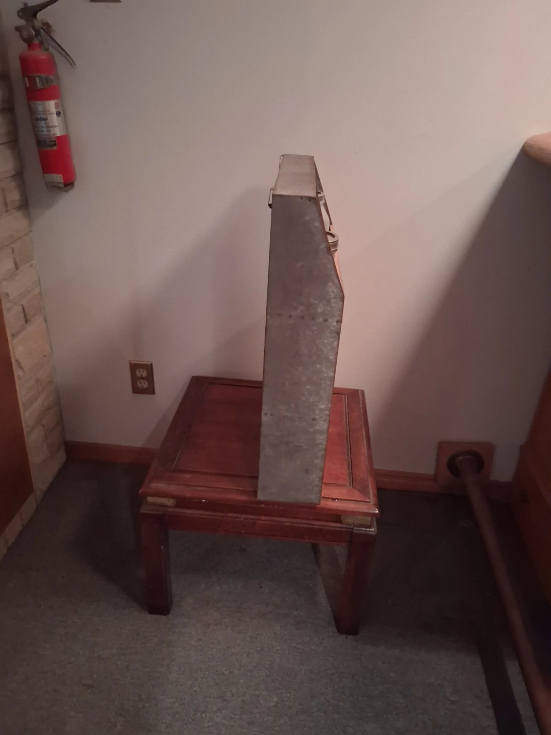 Galvanized Metal and Wood Wall Organizer Shelf - photo 4