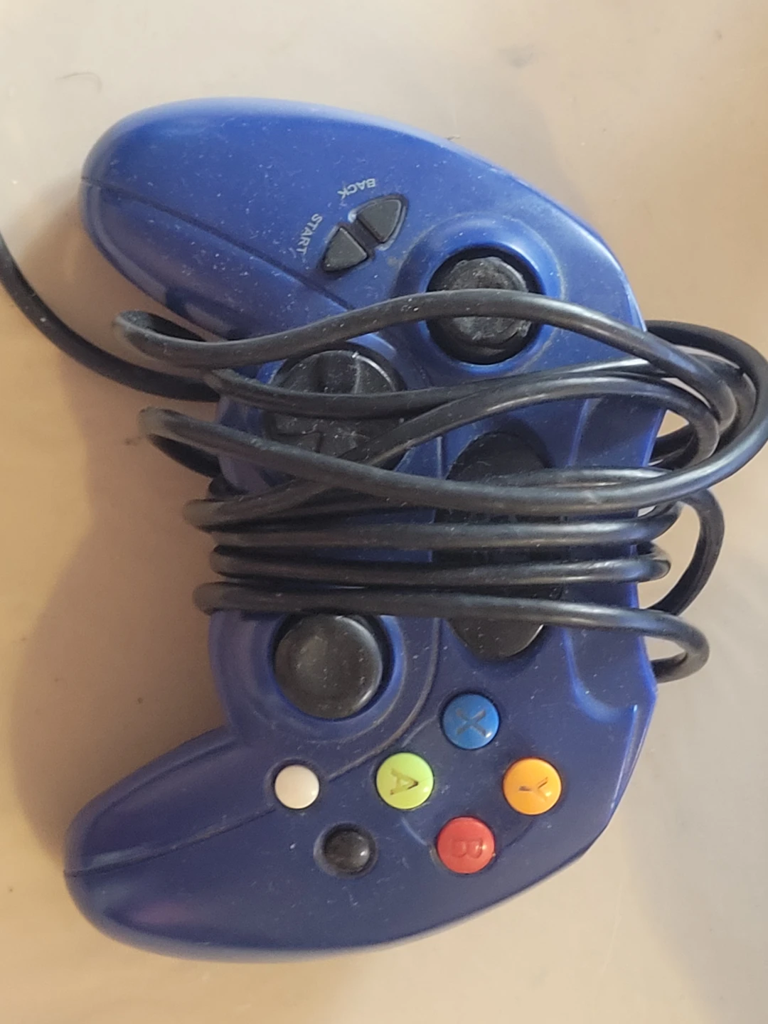 Blue Wired Video Game Controller