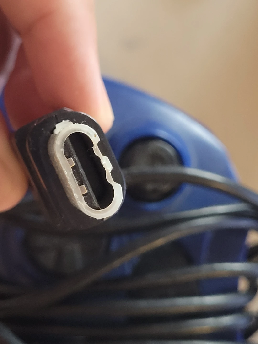 Blue Wired Video Game Controller - photo 2