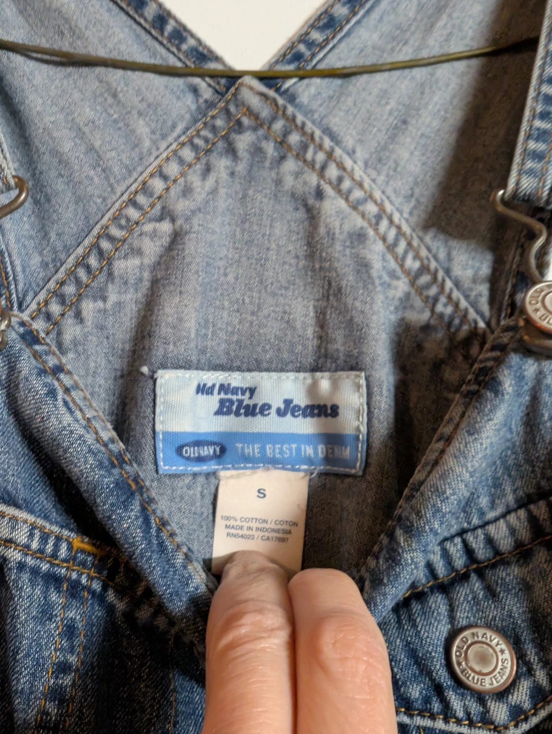 Old Navy Blue Jeans Denim Overalls Size S - photo 3