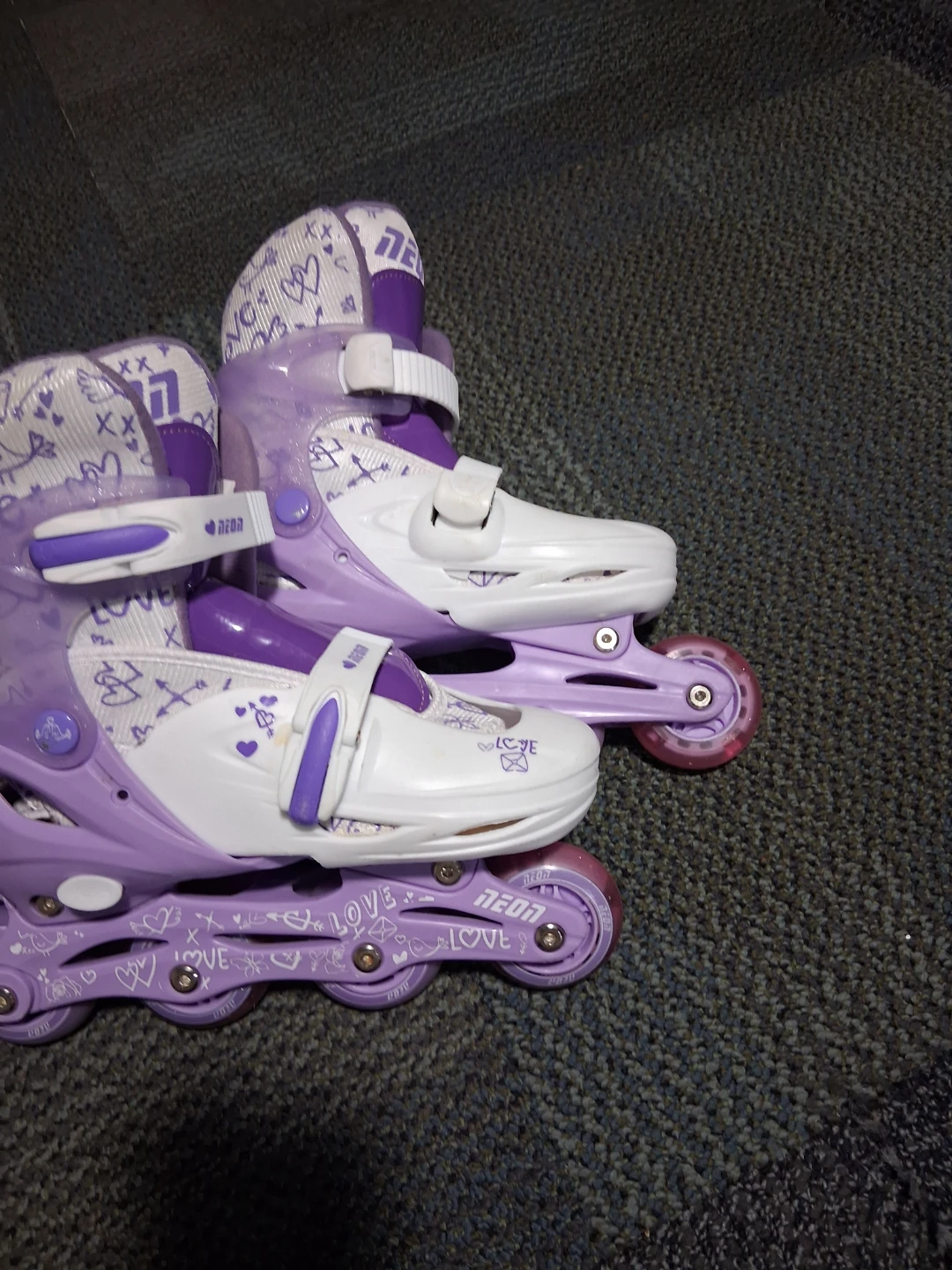 Purple and White Adjustable Inline Skates. - photo 2