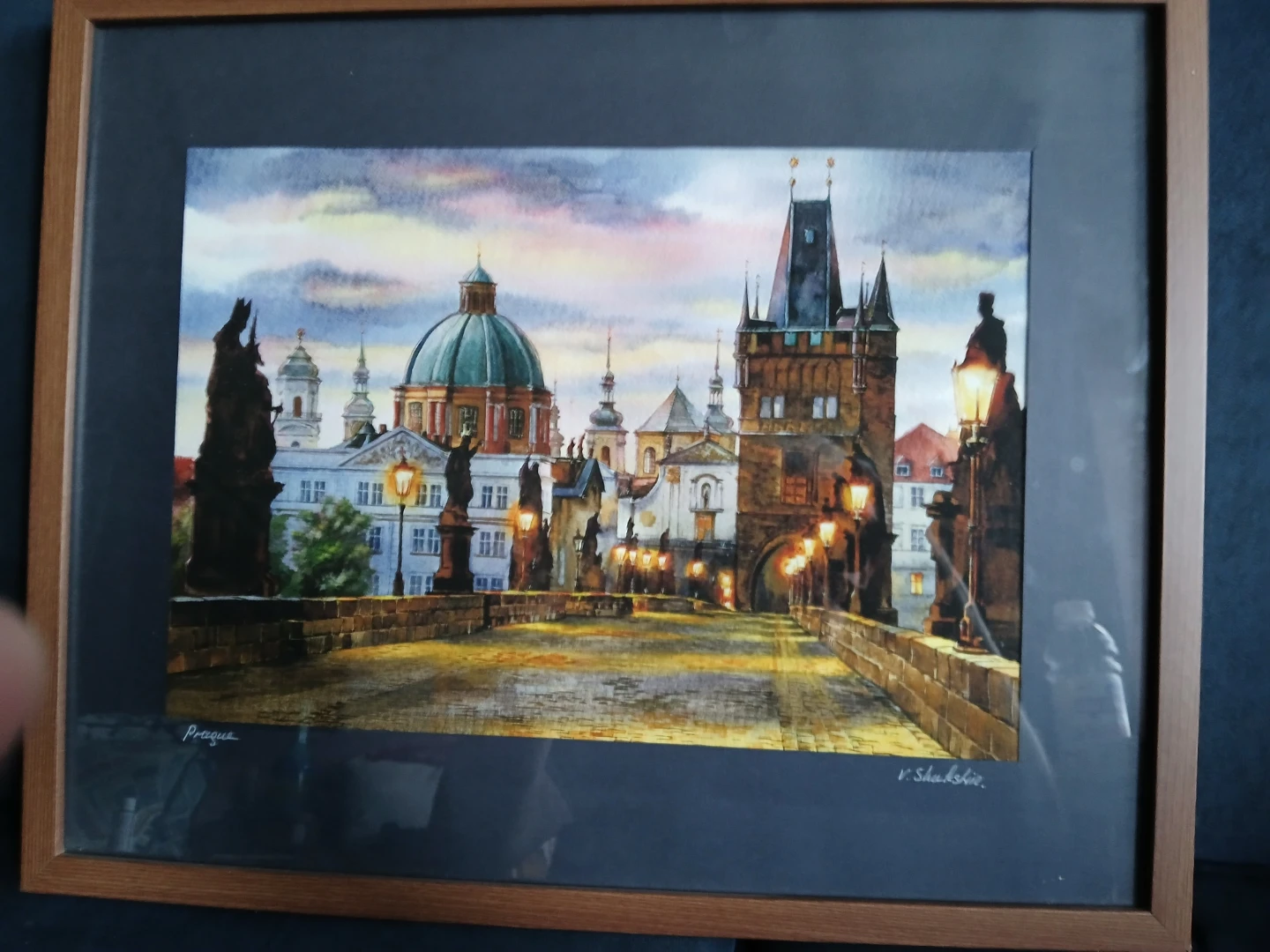 Framed Painting of Prague Charles Bridge