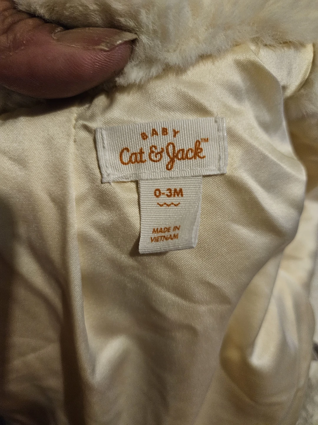 Baby Cat & Jack Faux Fur Coat 0-3M Cream - photo 2