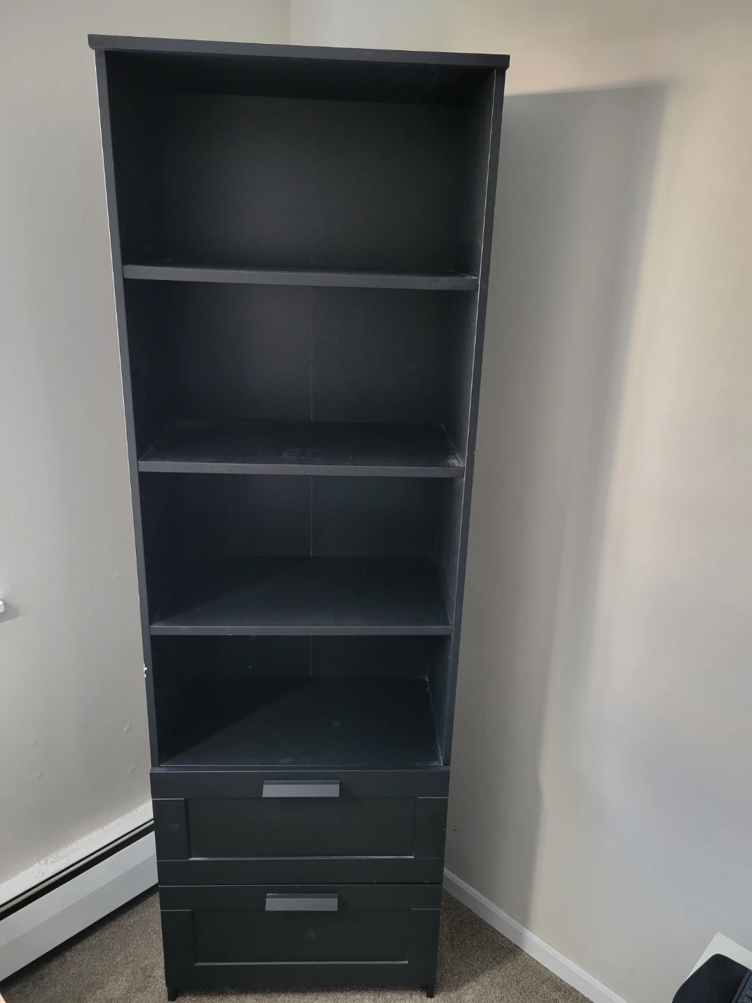 Ikea Black Bookshelf with Drawers