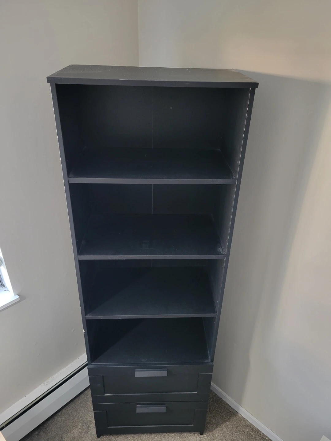 Ikea Black Bookshelf with Drawers - photo 2