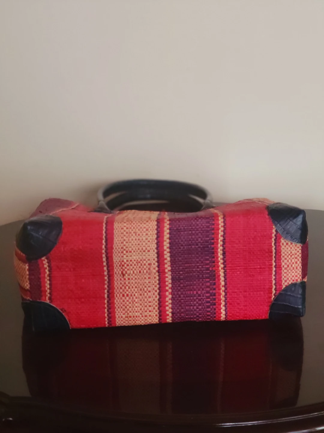 Woven Tote Bag with Leather Handles - photo 3