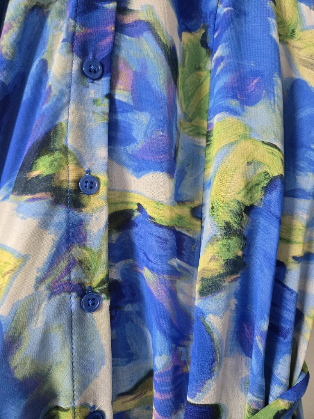 Size 8 - Blue Floral Print Maxi Dress with Belt - photo 2