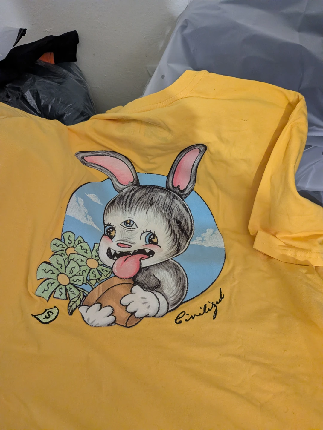 Civilized Graphic T-Shirt 2X Large Yellow