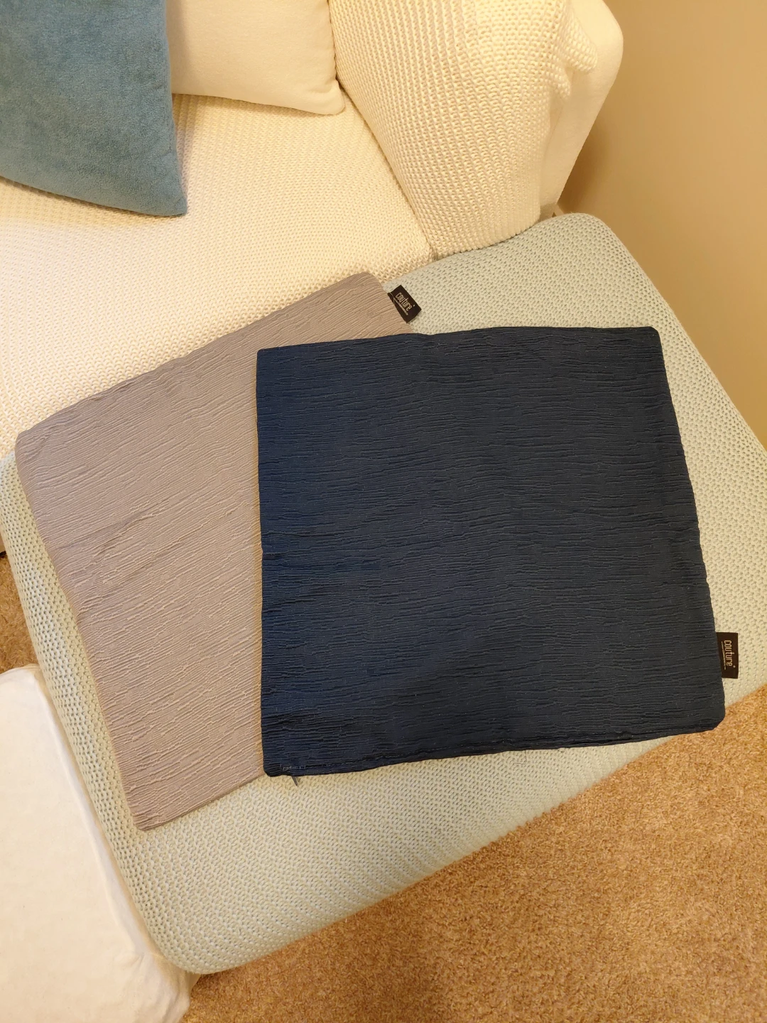 Cushion Covers (Navy and Taupe - set of 4)
