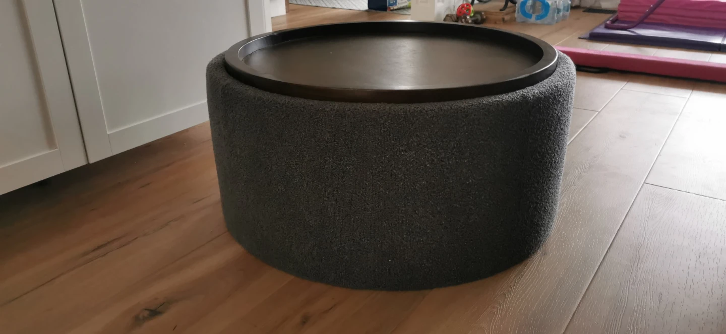 Storage Ottoman with Wooden Tray - photo 2