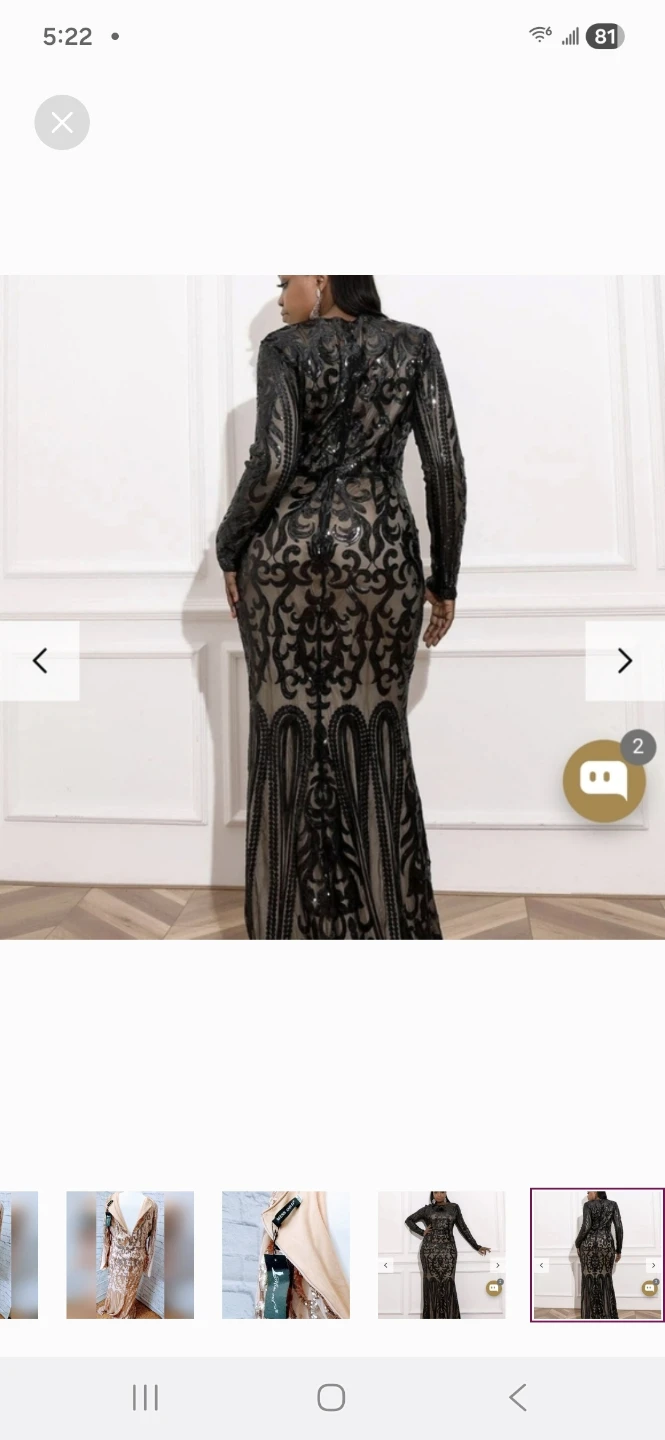 Sequin Embellished Long Sleeve Maxi Dress - photo 4