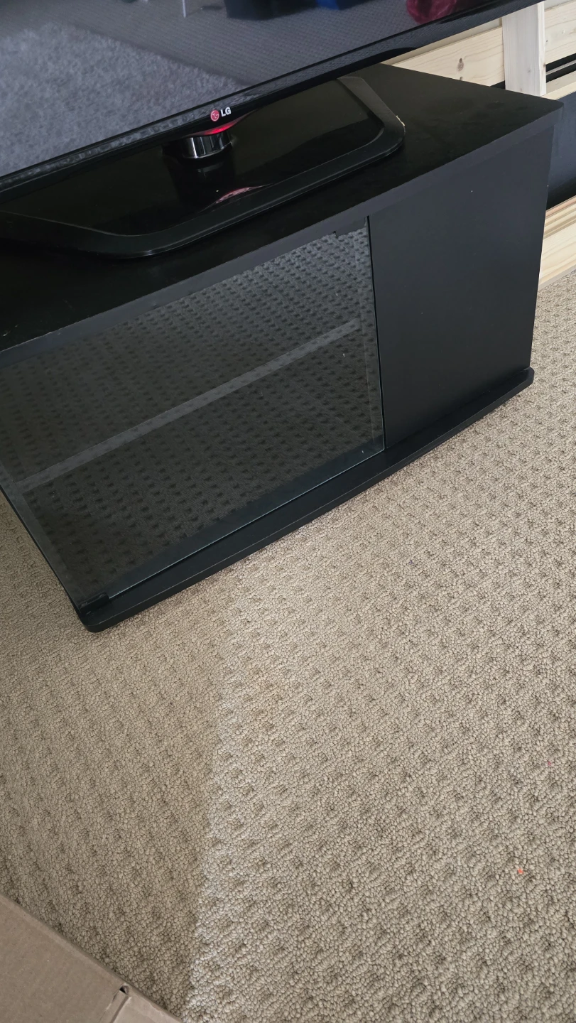 Black TV Stand with Glass Door