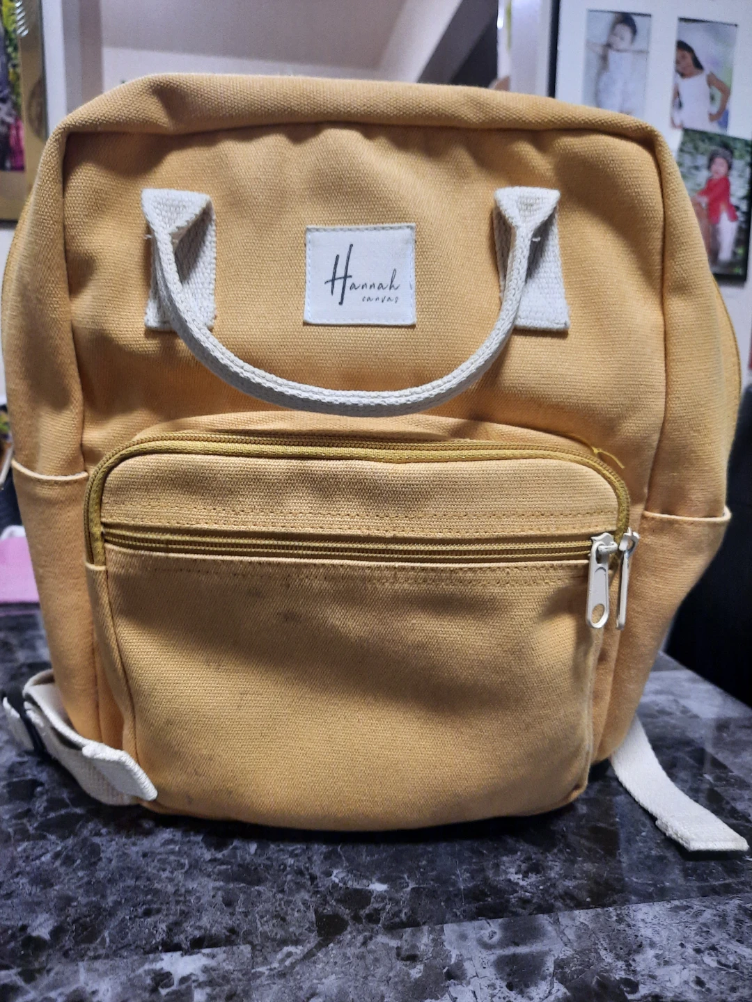 Hannah Canvas Backpack - Yellow