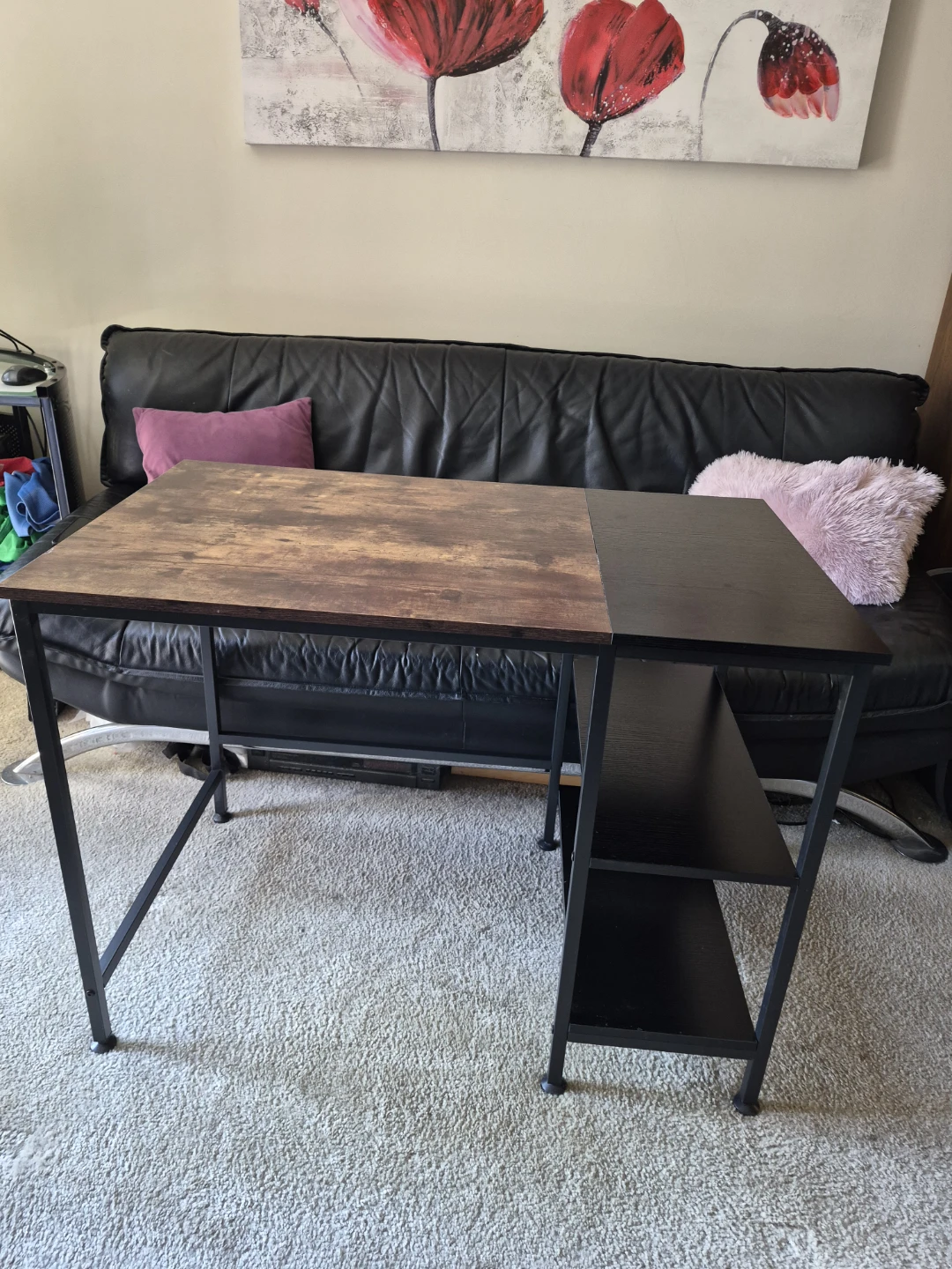 Two-Tone Desk with Shelving