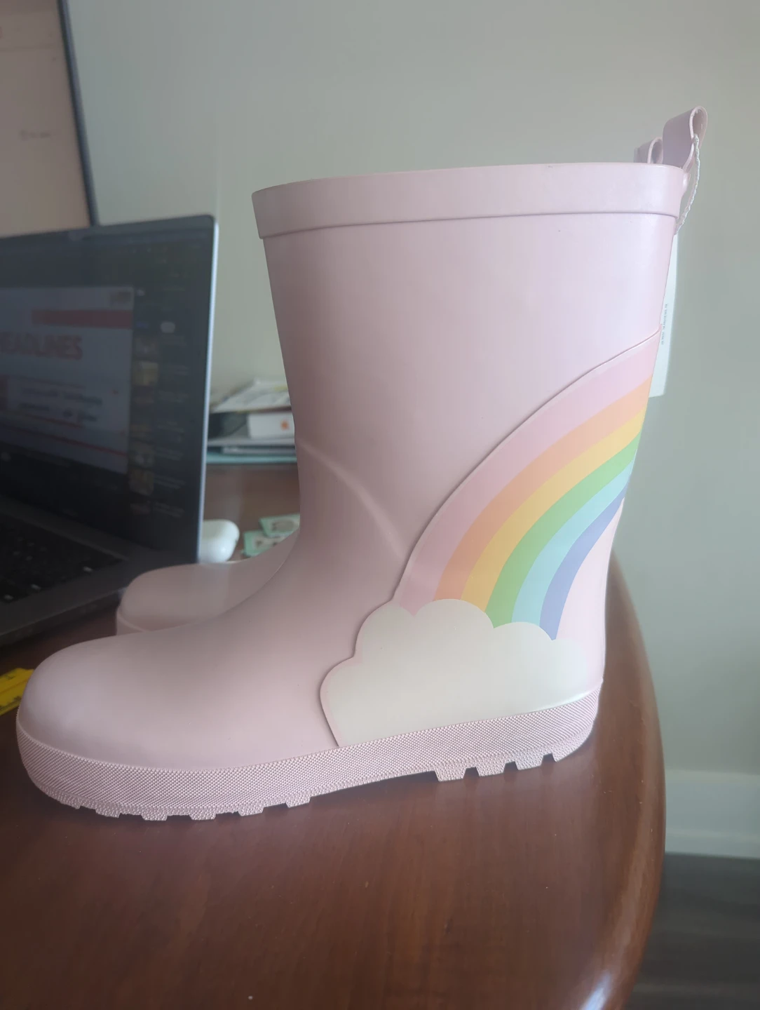 Pink Rainbow Kids' Rain Boots Size 6