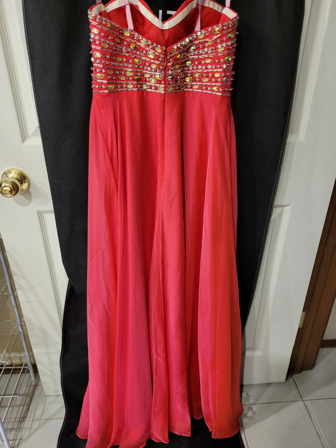 Blush Prom by Alexia Coral Embellished Strapless Gown Size 6